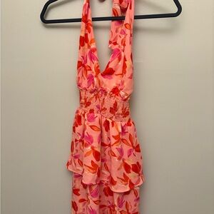 Floral Pink and Orange Dress